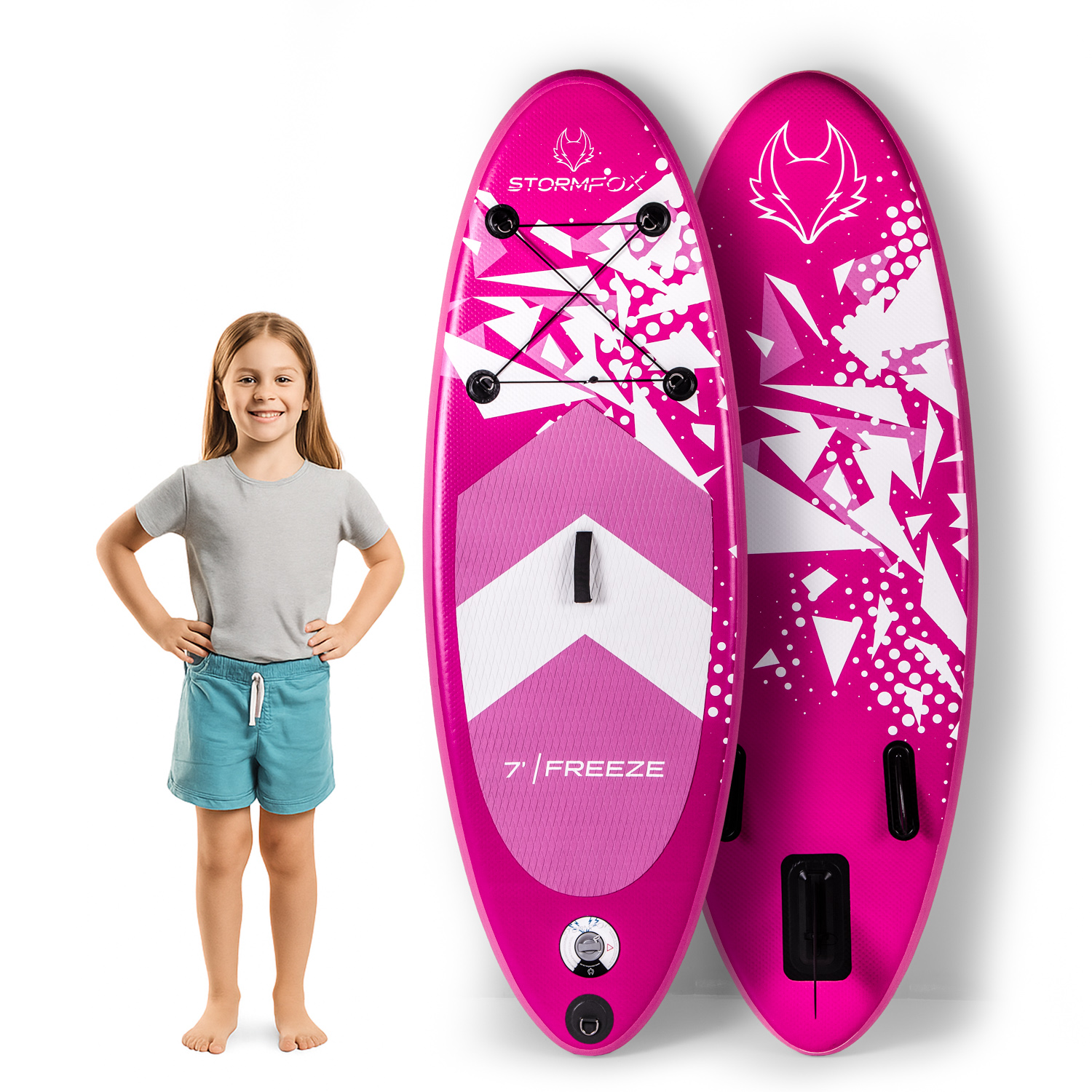 Freeze Kids Stand Up Paddle Board Kit - Pink- 7'